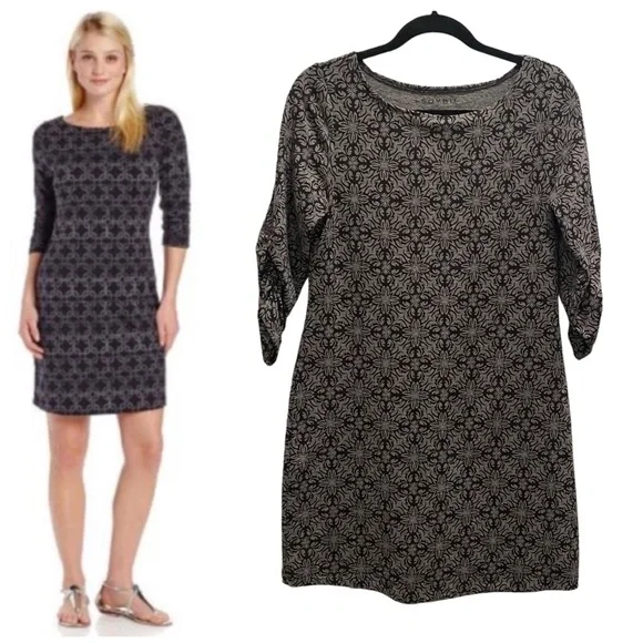 Soybu Classic Black Grey Geometric Floral Dress Medium - Picture 1 of 11